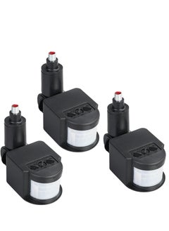 Y&D Motion Sensor 3 PCS Detector Black Automatic Dusk to Dawn 12V DC Human Infrared Light Switch and 240 Degree Replacement Pir  - Image 1
