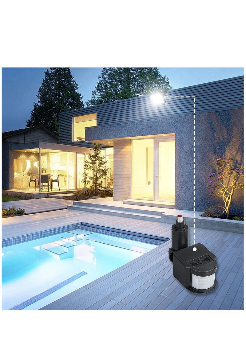 Y&D - Motion Sensor 3 PCS Detector Black Automatic Dusk to Dawn 12V DC Human Infrared Light Switch and 240 Degree Replacement Pir - Image 1