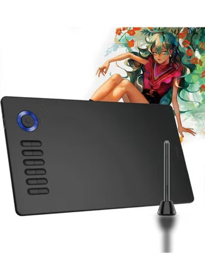 Veikk Digital Drawing Tablet VEIKK A15Pro Graphics Pen Tablet 10 x 6 Inch Graphics Tablet with 12 Shortcut Keys and 1 Quick Dial,Supports Tilt Function,for MAC/Win/Linux/Android OS (Blue) - Image 1