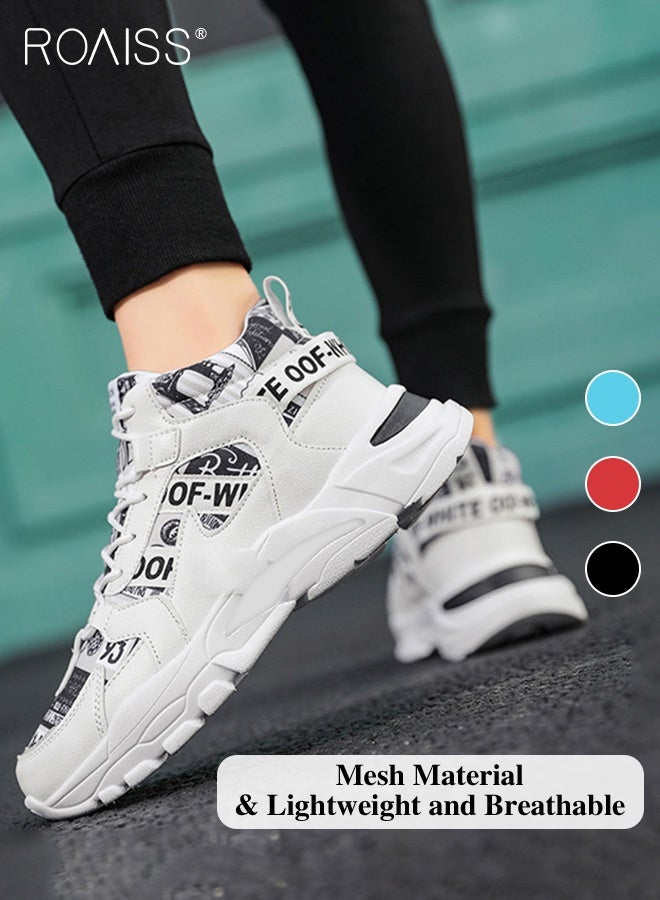 رويس أحذية رياضية أنيقة للرجال، أحذية منصة برباط غير قابلة للانزلاق، أحذية رياضية عالية الرقبة متعددة الاستخدامات، أحذية رياضية مريحة غير رسمية للرجال، مناسبة للارتداء اليومي والأنشطة الخارجية - Image 1