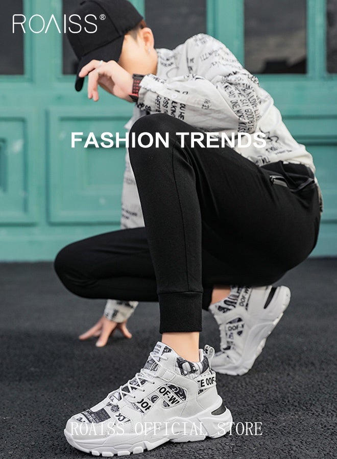 رويس أحذية رياضية أنيقة للرجال، أحذية منصة برباط غير قابلة للانزلاق، أحذية رياضية عالية الرقبة متعددة الاستخدامات، أحذية رياضية مريحة غير رسمية للرجال، مناسبة للارتداء اليومي والأنشطة الخارجية - Image 2