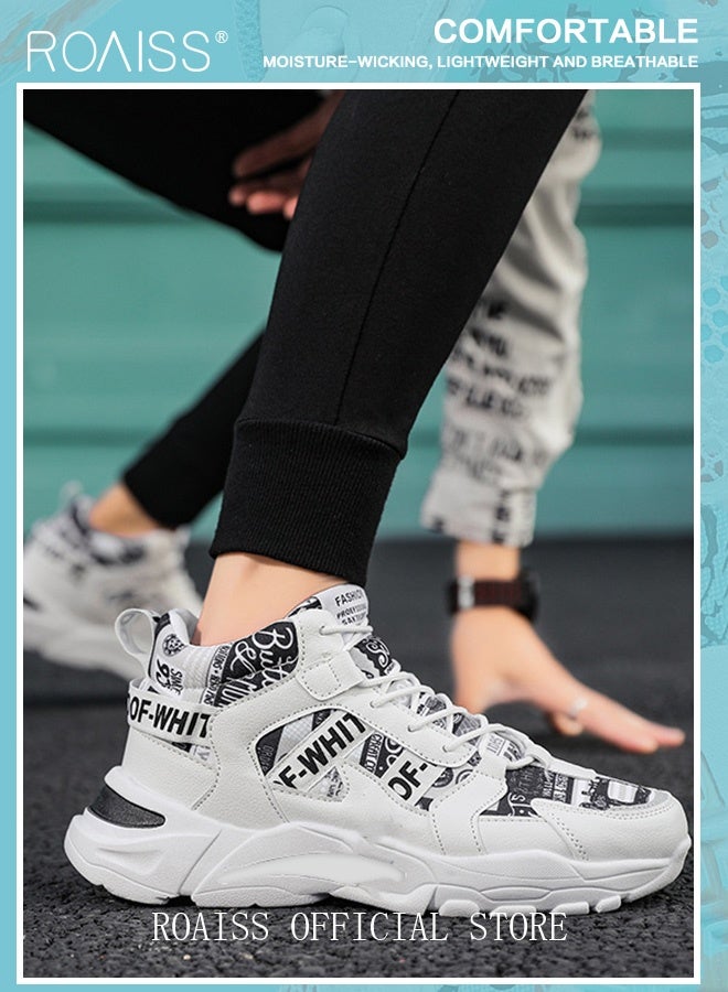 رويس أحذية رياضية أنيقة للرجال، أحذية منصة برباط غير قابلة للانزلاق، أحذية رياضية عالية الرقبة متعددة الاستخدامات، أحذية رياضية مريحة غير رسمية للرجال، مناسبة للارتداء اليومي والأنشطة الخارجية - Image 5