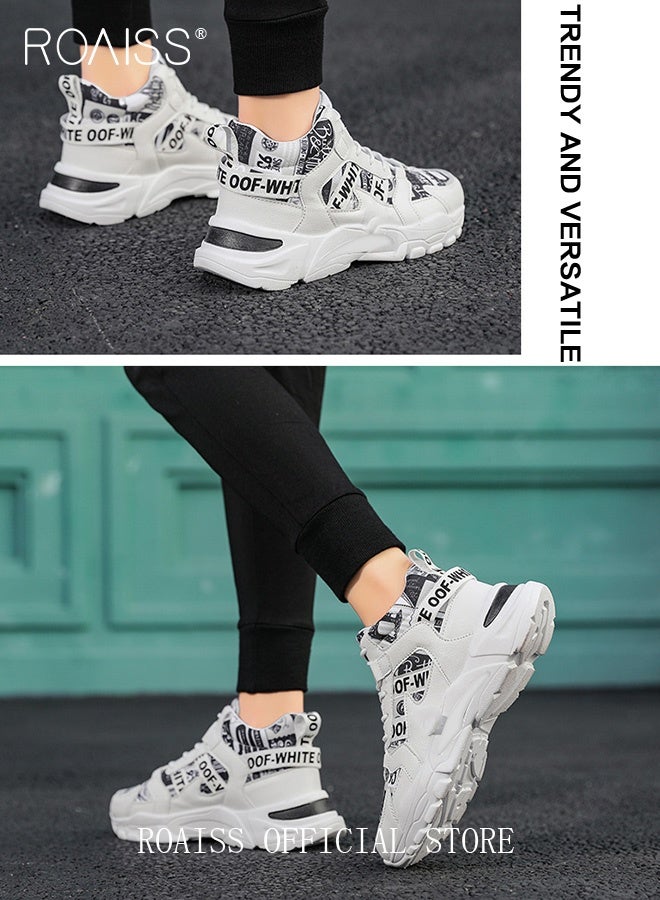 رويس أحذية رياضية أنيقة للرجال، أحذية منصة برباط غير قابلة للانزلاق، أحذية رياضية عالية الرقبة متعددة الاستخدامات، أحذية رياضية مريحة غير رسمية للرجال، مناسبة للارتداء اليومي والأنشطة الخارجية - Image 4