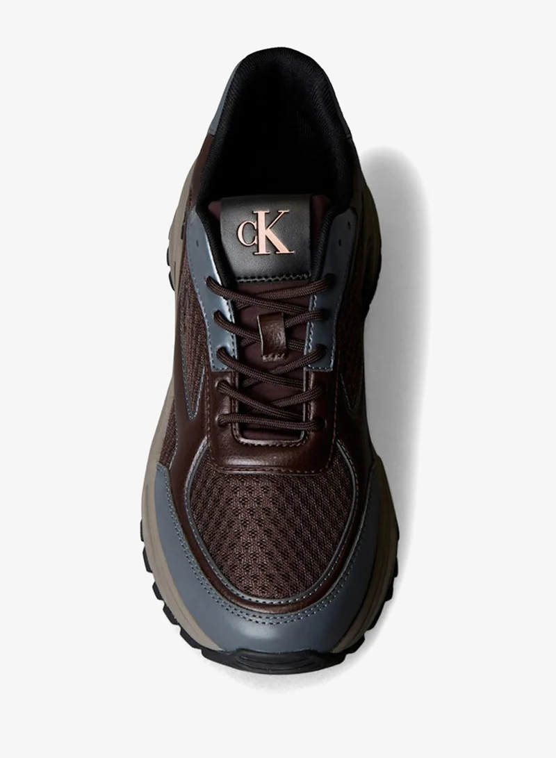Calvin Klein Jeans Bordeaux/Coal/Taupe Smog Trailblazer — Mesh Mix Runner Trainers for Men | Best Price UAE