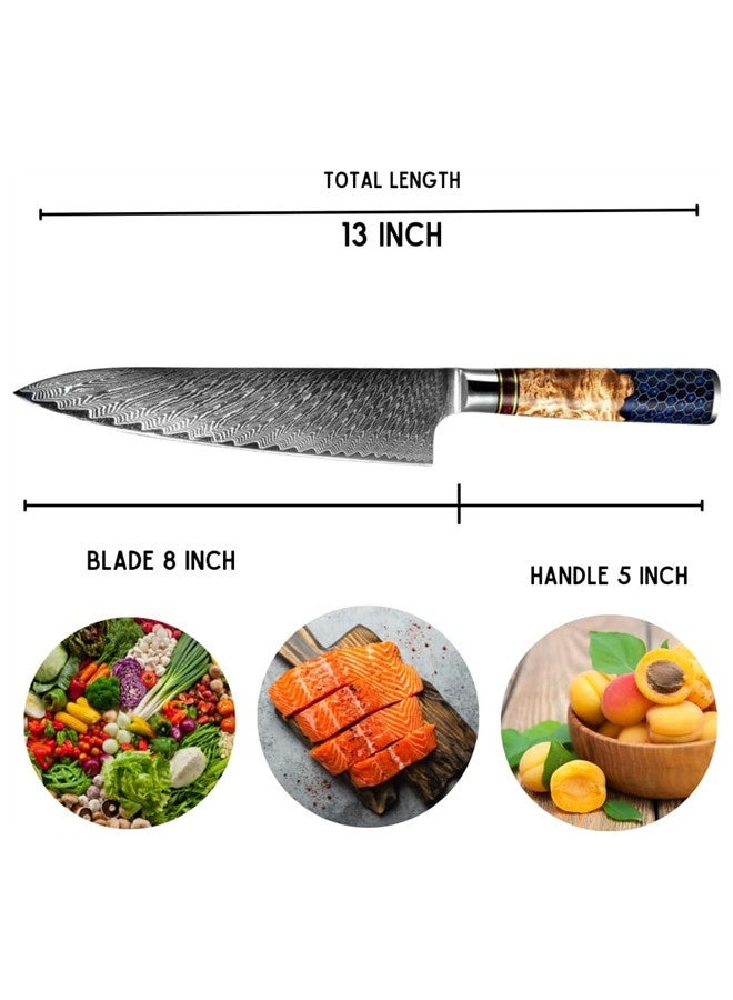 Osowake Super Sharp Professional Chef's Knife with Sheath , 8 Inch Chef's Knives , Japanese High Carbon Stainless Steel Damascus , VG 10 ,Best Kitchen Knives - Image 2