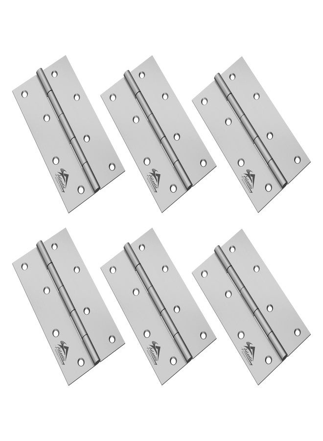 Atlantic Window Door Hinges 4 Inch x 12 Gauge/2.5 MM Thickness, Premium Stainless Steel Welded Head, Matt Finish, Pack of 6 Pcs - Image 1