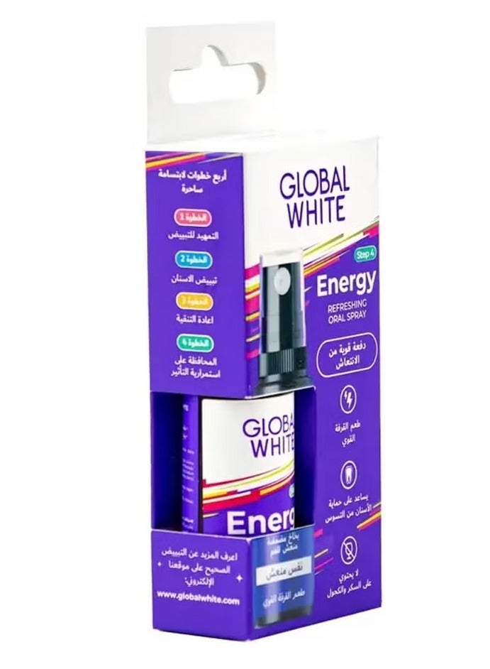 GLOBAL WHITE White Energy Cinnamon Mouthwash Spray 15ml - Lasting Freshness and Cavities Fighter - Image 2