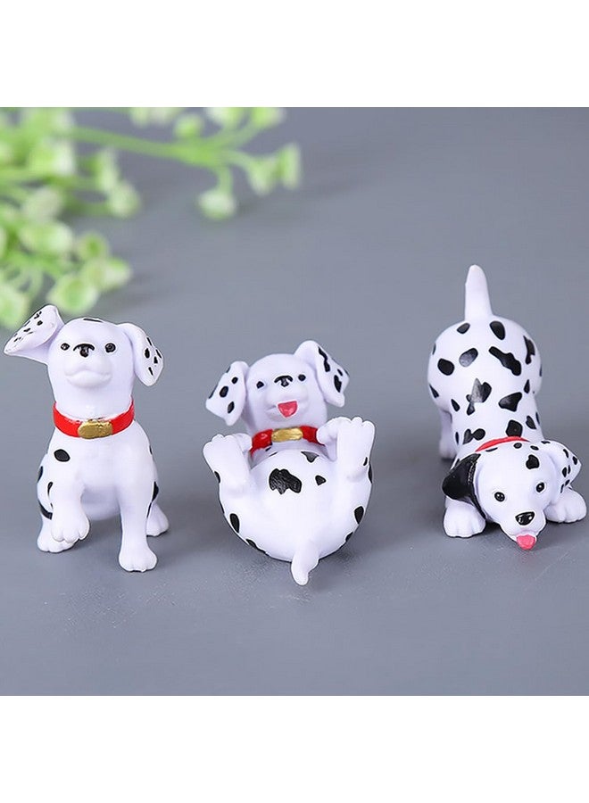 DOYIFun 6pcs Mini Dog Figure Cake Toppers, Fairy Garden Miniature Dog Figurines Fairy Garden Miniature Moss Landscape DIY Terrarium Crafts Ornament(Dalmatian) - Image 4