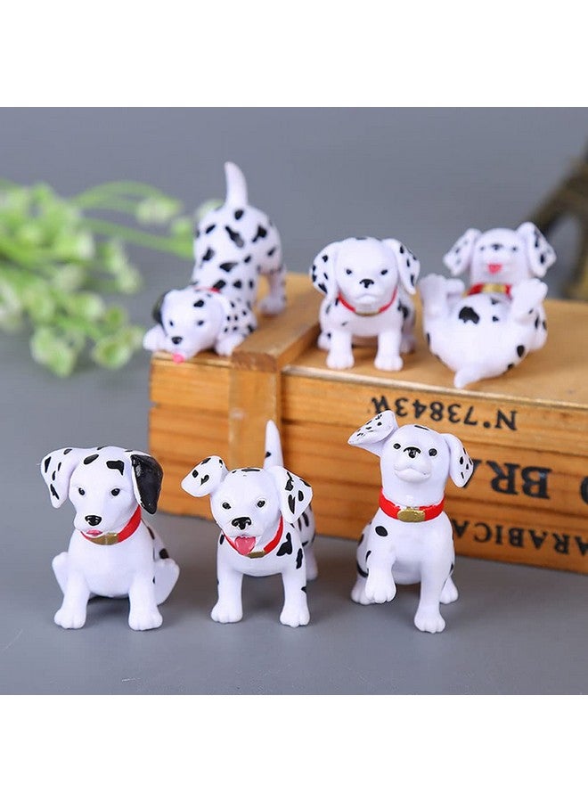 DOYIFun 6pcs Mini Dog Figure Cake Toppers, Fairy Garden Miniature Dog Figurines Fairy Garden Miniature Moss Landscape DIY Terrarium Crafts Ornament(Dalmatian) - Image 2