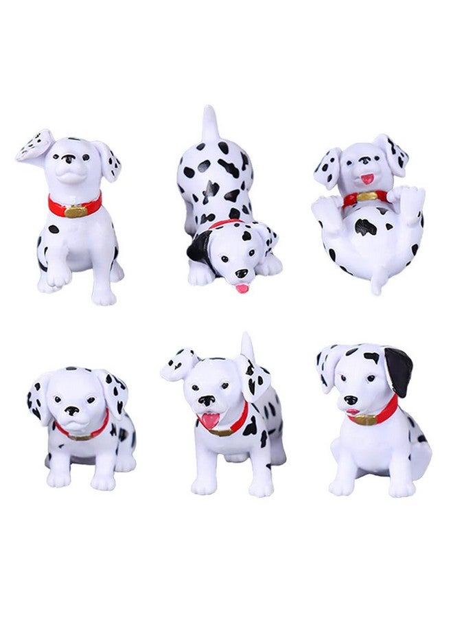 DOYIFun 6pcs Mini Dog Figure Cake Toppers, Fairy Garden Miniature Dog Figurines Fairy Garden Miniature Moss Landscape DIY Terrarium Crafts Ornament(Dalmatian) - Image 3