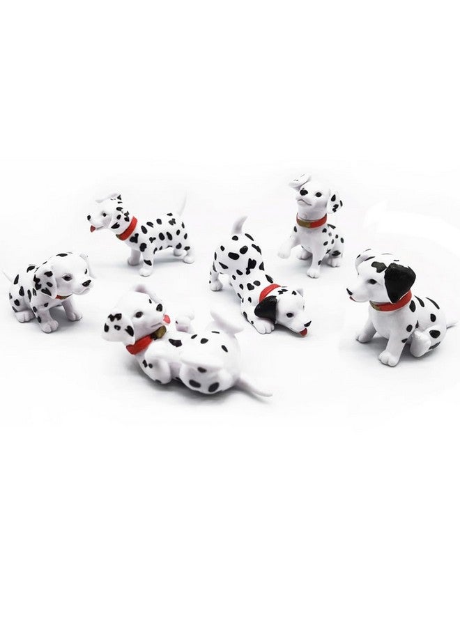 DOYIFun 6pcs Mini Dog Figure Cake Toppers, Fairy Garden Miniature Dog Figurines Fairy Garden Miniature Moss Landscape DIY Terrarium Crafts Ornament(Dalmatian) - Image 1