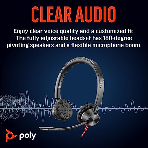 Poly Blackwire 3325 Wired Headset (Plantronics) – Flexible Microphone Boom – Hi-fi Stereo - PC/Mac/Mobile - Certified for Microsoft Teams - Amazon Exclusive - Image 2