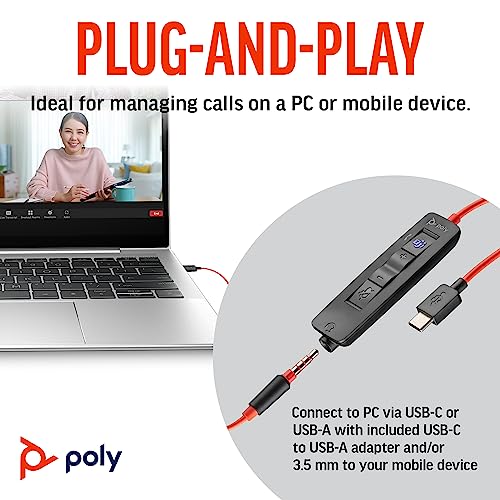 Poly Blackwire 3325 Wired Headset (Plantronics) – Flexible Microphone Boom – Hi-fi Stereo - PC/Mac/Mobile - Certified for Microsoft Teams - Amazon Exclusive - Image 4