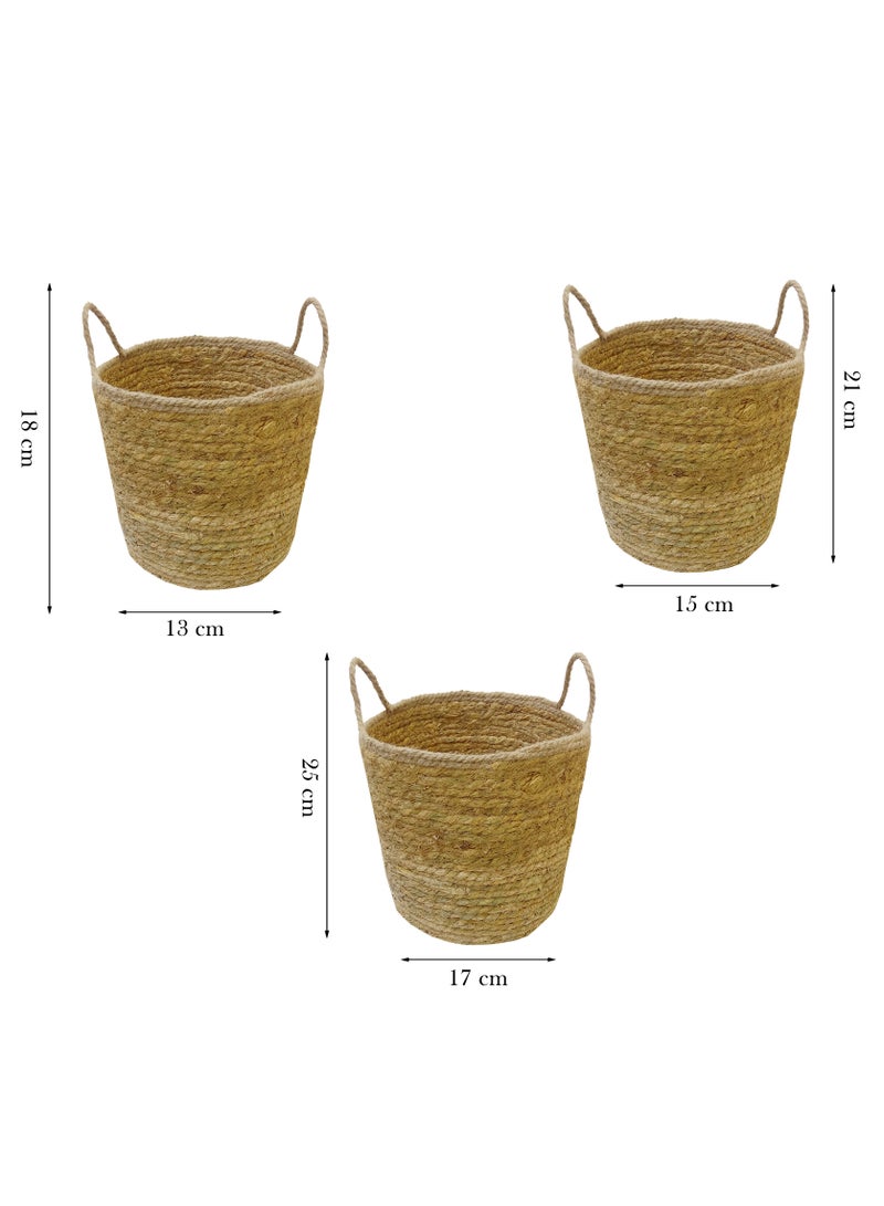 YINZUO Handwoven Basaket,Storage Baskets ,Hand pant Basket,House Storage Basket Wicker Laundry Basket Seagrass Basket Storage Organizer Storage  - Image 2