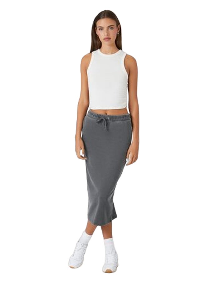 FOREVER 21 Fleece Mineral Wash Midi Skirt  - Image 1