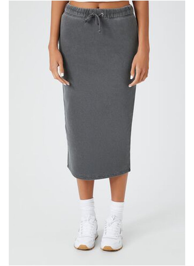 FOREVER 21 Fleece Mineral Wash Midi Skirt  - Image 2