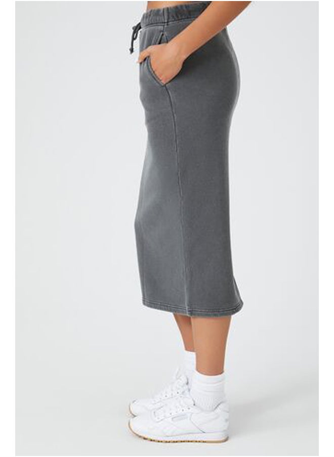 FOREVER 21 Fleece Mineral Wash Midi Skirt  - Image 3
