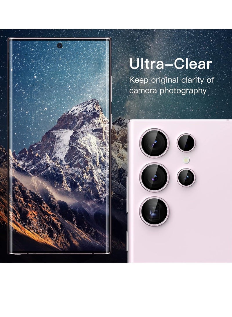 Raxoom Camera Lens Protector for Samsung Galaxy S23 Ultra 5G 6.8-Inch, 9H Tempered Glass Metal Individual Ring Cover, Easy Installation Tray, HD Clear, Set of 5 (Lavender) - Image 2