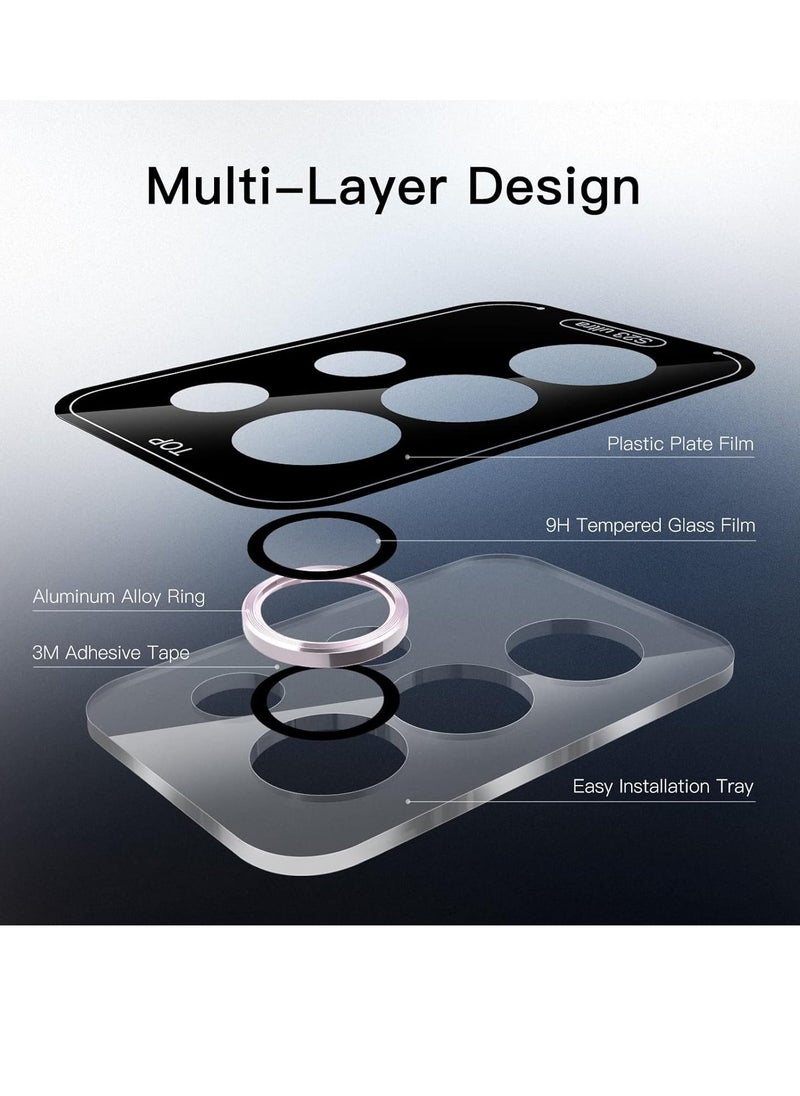 Raxoom Camera Lens Protector for Samsung Galaxy S23 Ultra 5G 6.8-Inch, 9H Tempered Glass Metal Individual Ring Cover, Easy Installation Tray, HD Clear, Set of 5 (Lavender) - Image 5
