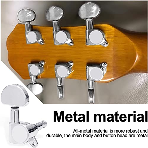 TECHBLAZE Guitar Tunning Keys 1 Left+1 Right Side Acoustic Guitar String Tuner Pegs Zinc Alloy Semiclosed Machine Head Tuners for Electric and Acoustic Guitars - Image 5