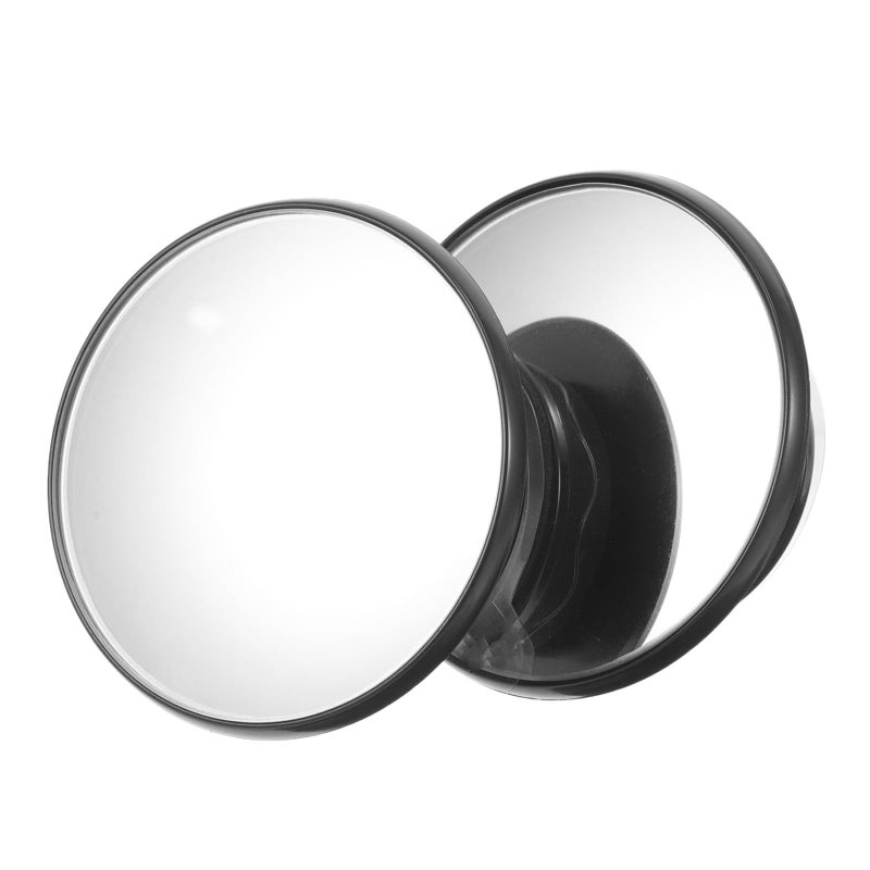 Universal Convex Blind Spot Car Mirror With Suction Cup Mount Wide Angle Rear View Black - Image 2