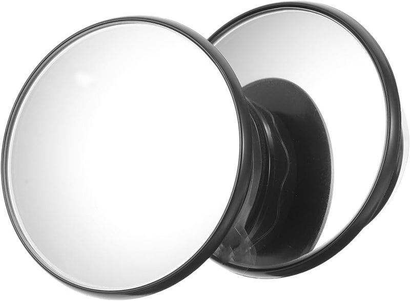 Universal Convex Blind Spot Car Mirror With Suction Cup Mount Wide Angle Rear View Black - Image 1