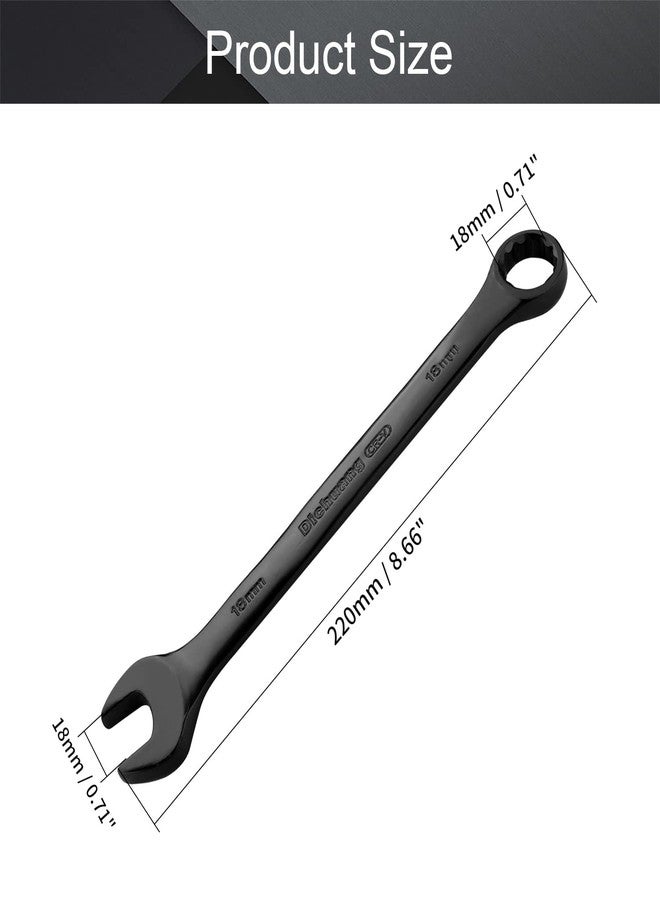 اتول مارت مفتاح ربط Utoolmart متعدد الفتحات، مقاس 18 مم، مفتاح ربط سقاطة ذو 12 نقطة، مصنوع من مادة Cr-V مع طلاء كهربائي أسود، بطول 220 مم للاستخدام الصناعي للإصلاح - Image 2