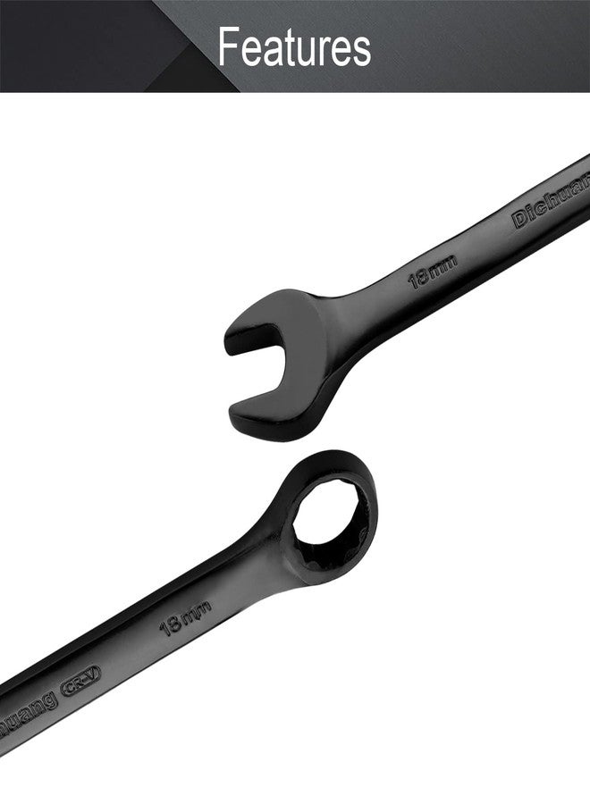 اتول مارت مفتاح ربط Utoolmart متعدد الفتحات، مقاس 18 مم، مفتاح ربط سقاطة ذو 12 نقطة، مصنوع من مادة Cr-V مع طلاء كهربائي أسود، بطول 220 مم للاستخدام الصناعي للإصلاح - Image 3