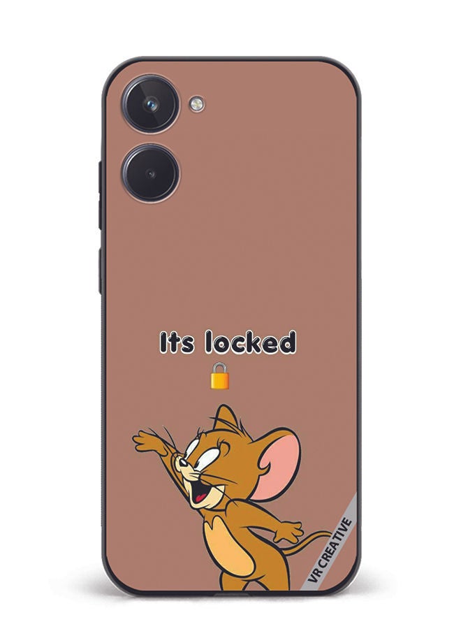 VR CREATIVE Protective Case Cover For Realme 10 Its Locked Design Multicolour - Image 1