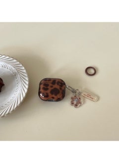 Brown Amber Leopard AirPods Pro For Apple Bluetooth Earphone Case 2/3/4 Generation Cartoon Protective Case For Women-Color:Brown Amber Leopard Print + Pendant-Applicable Models:AirPods 4(2024)