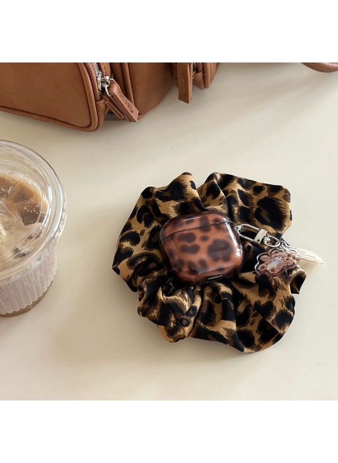 Generic - Brown Amber Leopard AirPods Pro For Apple Bluetooth Earphone Case 2/3/4 Generation Cartoon Protective Case For Women-Color:Brown Amber Leopard Print + Pendant-Applicable Models:AirPods 4(2024) - Image 1