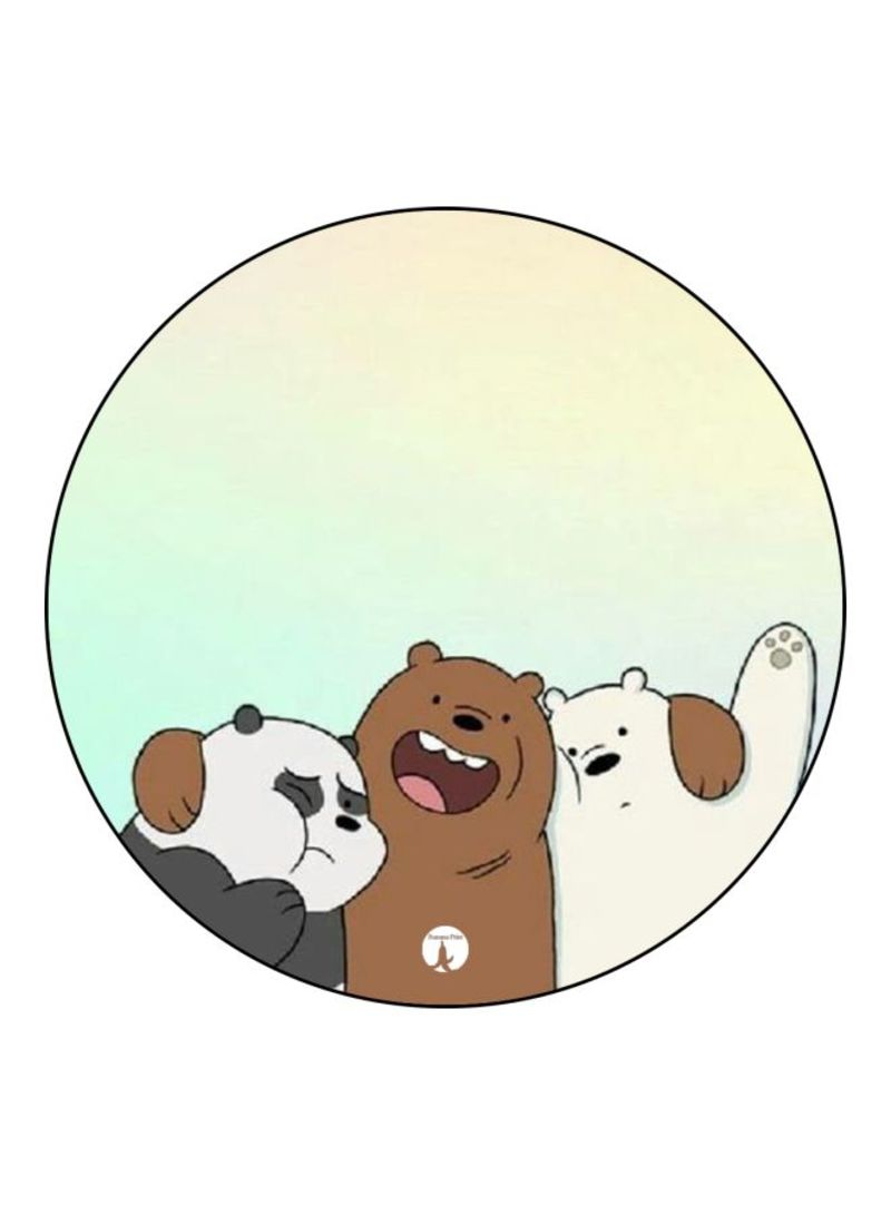We Bare Bears Printed Mouse Pad  Brown/White/Grey
