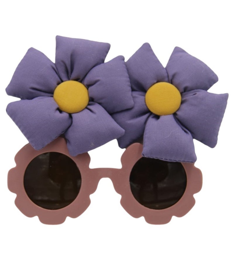 D'Daniela Aida Glasses and Flower Shaped Clip Set For Babies and Girls - Violet - Image 3