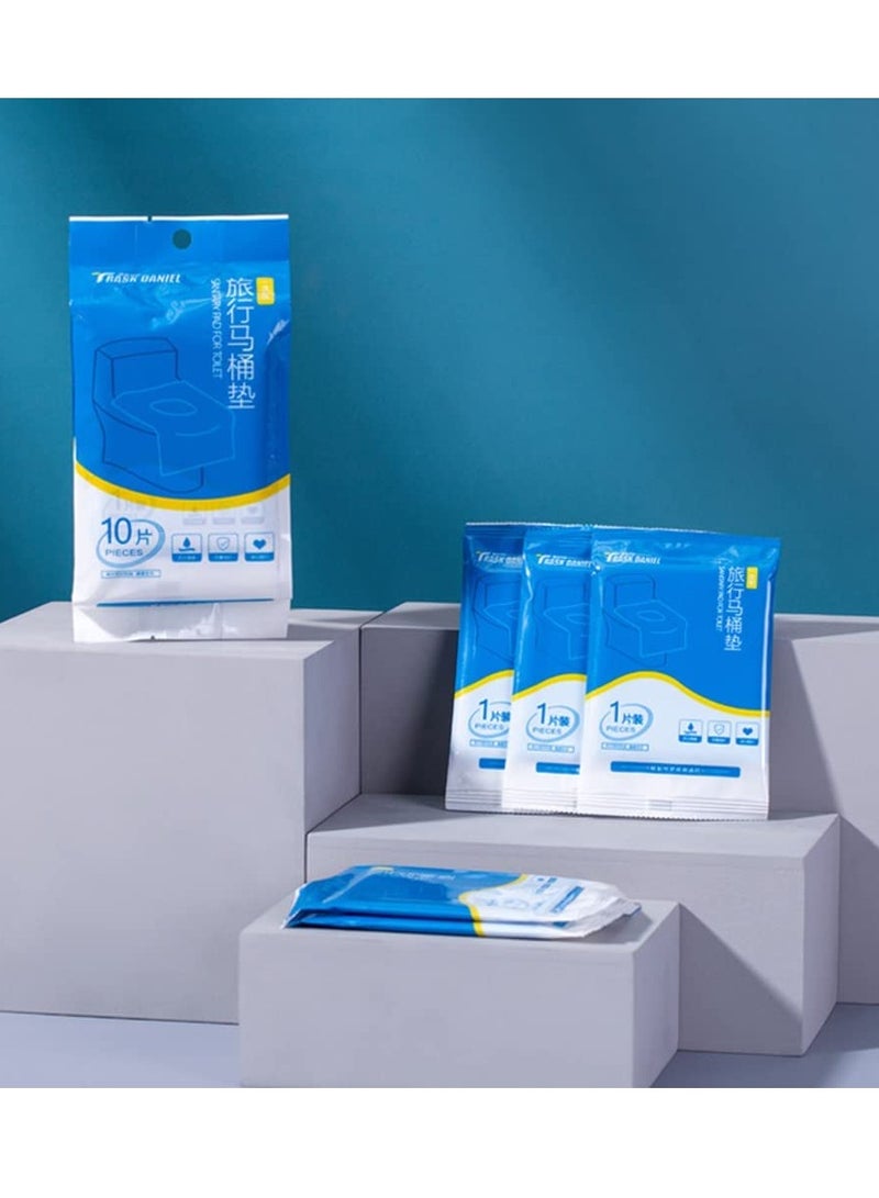 SYOSI أغطية مقاعد المرحاض القابلة للاستخدام مرة واحدة، AMTOL 10 قطع أغطية مقاعد المرحاض لمستلزمات السفر، أغطية حصائر المرحاض كبيرة الحجم المقاومة للماء للنساء، الأطفال، تدريب البالغين على استخدام المرحاض  - Image 2