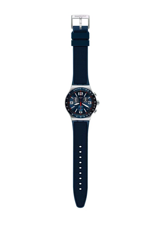 Swatch ساعة يونيكس من الفولاذ المقاوم للصدأ كوارتز بشبكة زرقاء - Image 2