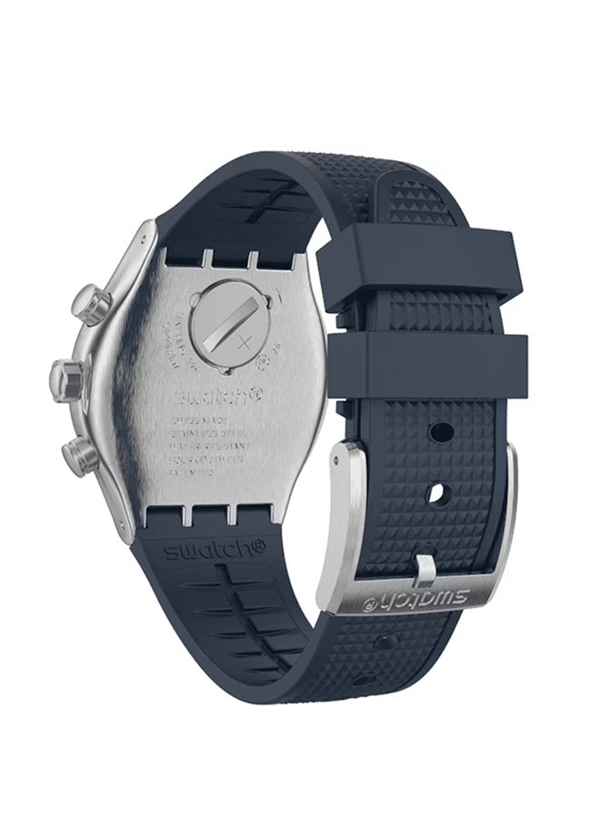 Swatch ساعة يونيكس من الفولاذ المقاوم للصدأ كوارتز بشبكة زرقاء - Image 3