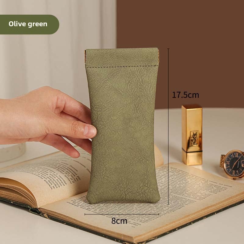 Generic Wholesale Unisex Sunglasses Pouch Snap Closure Olive green [glasses bag]] 
