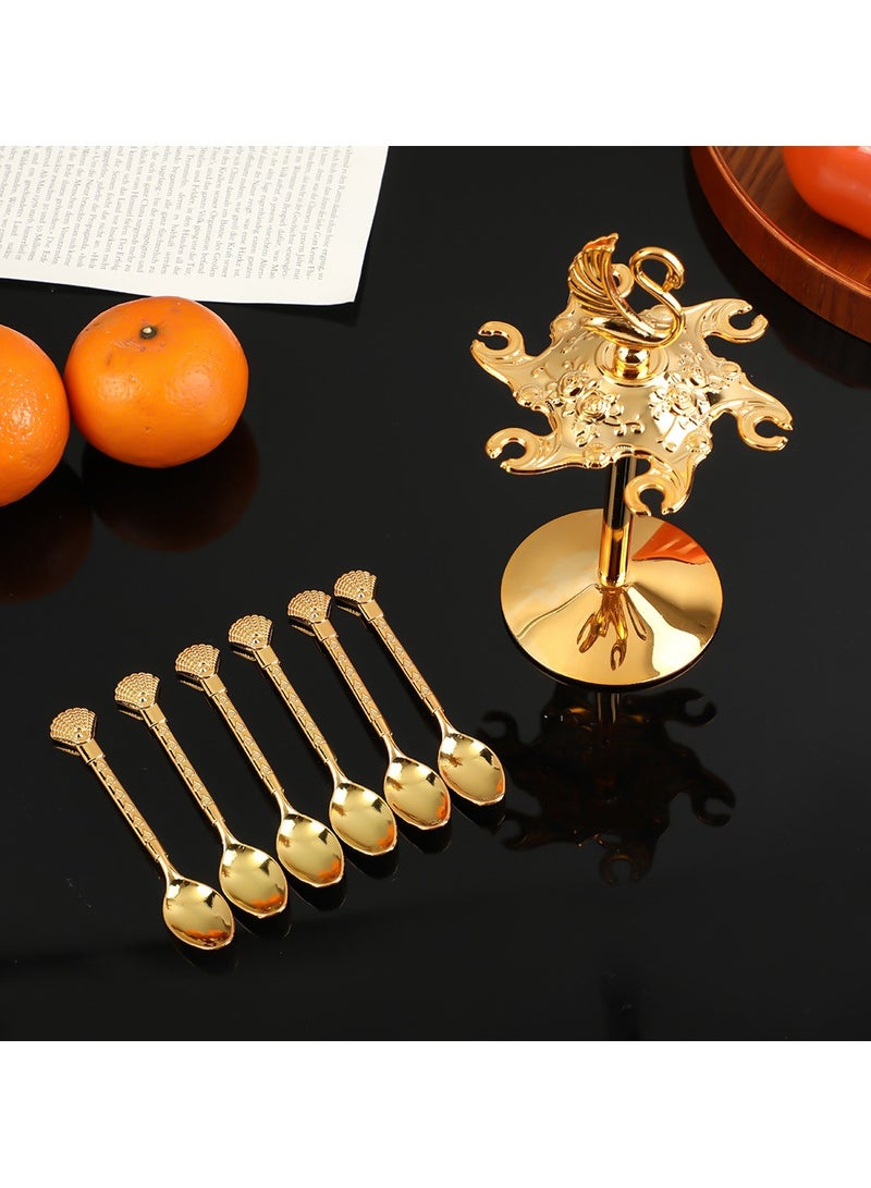 general European-style light luxury swan spoon holder set six household coffee spoons fruit forks desserts tableware home ornaments - Image 2