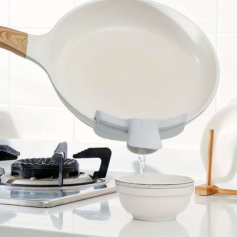 Gray Kitchen Funnel With Duckbill Pour Deflector And Round Edge Non Spill For Pots Pans Soup Transfer Frying And Boiling - Image 4
