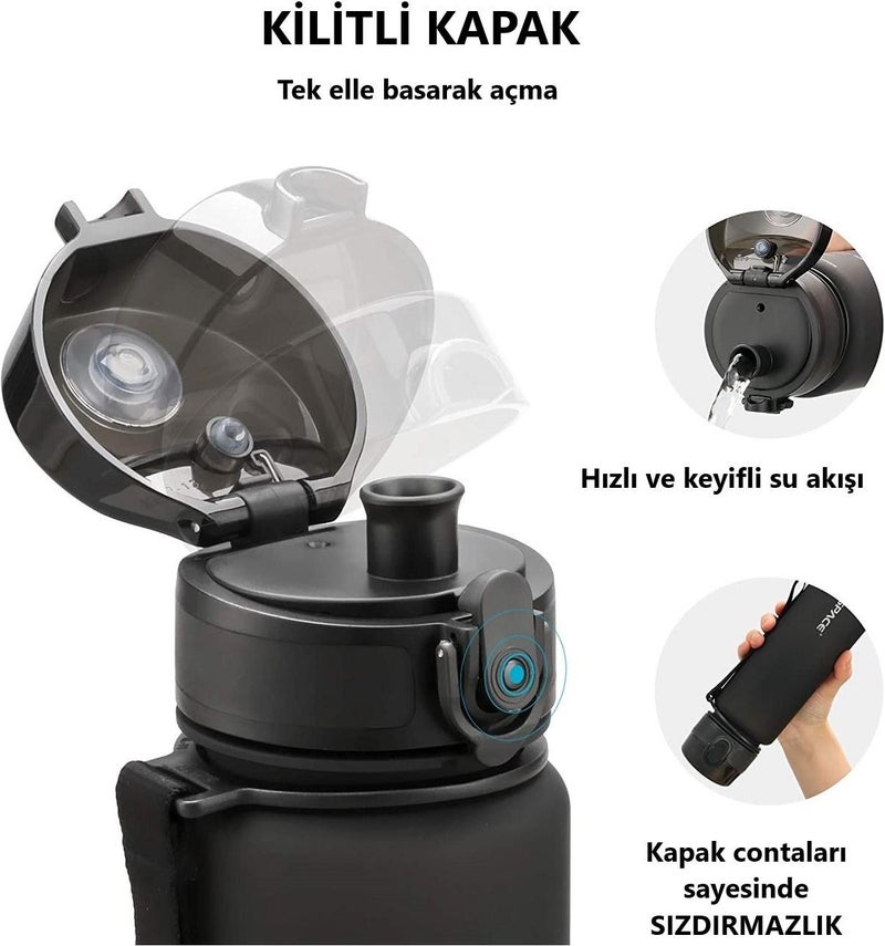 UZSPACE قنينة تريتان 800 مل باللون الأخضر الداكن  - Image 3