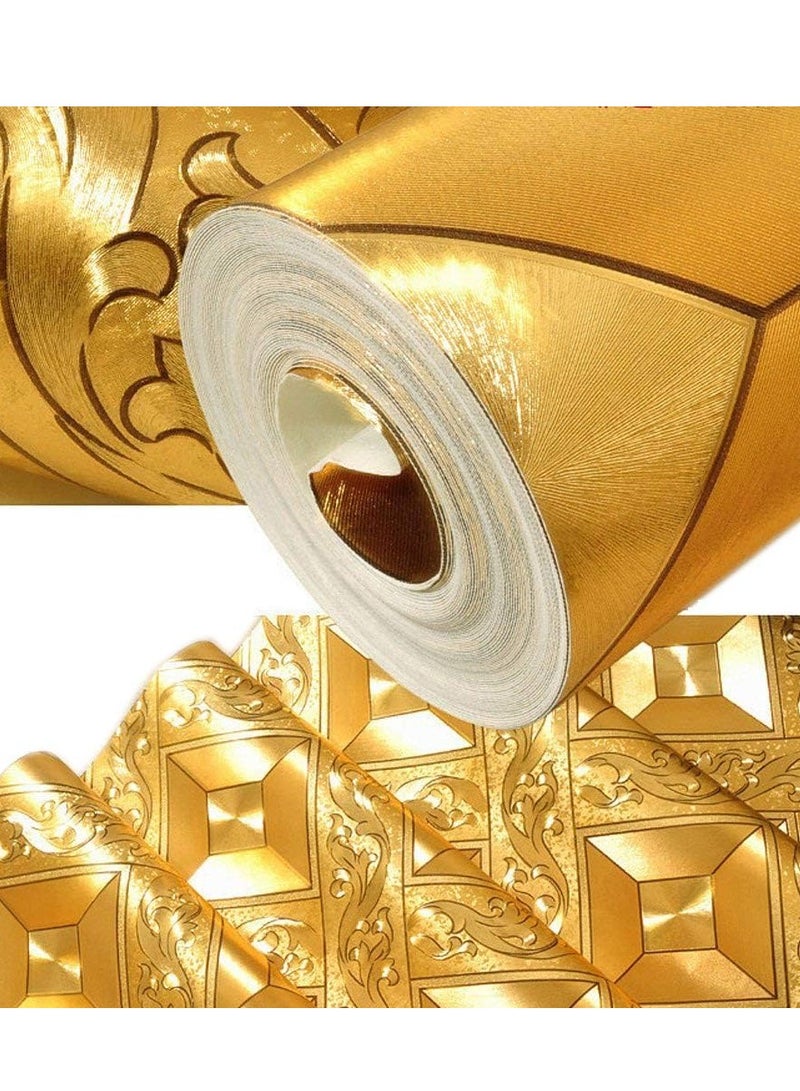 Terabyte لفافة ورق معدني مطبوع 50 × 1 متر ذهبية - Image 2