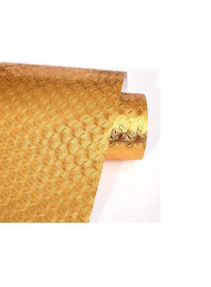 Terabyte لفافة ورق معدني مطبوع 50 × 1 متر ذهبية - Image 3