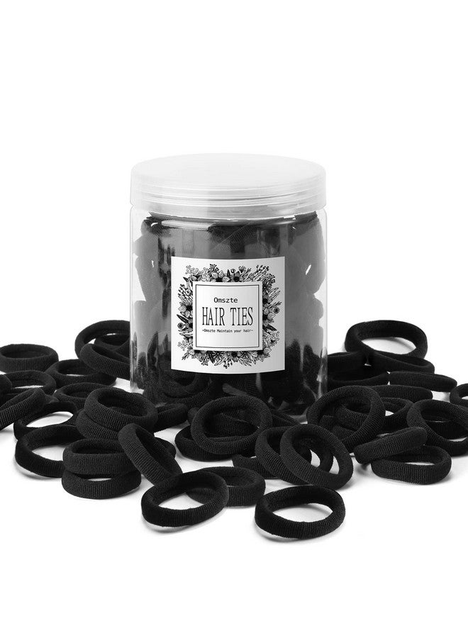 Omszte 100 Pcs Baby Hair Ties Seamless Cotton Toddler Hair Ties For Girls And Kids Black Small Soft Hair Elastics Ponytail Holders - Image 2