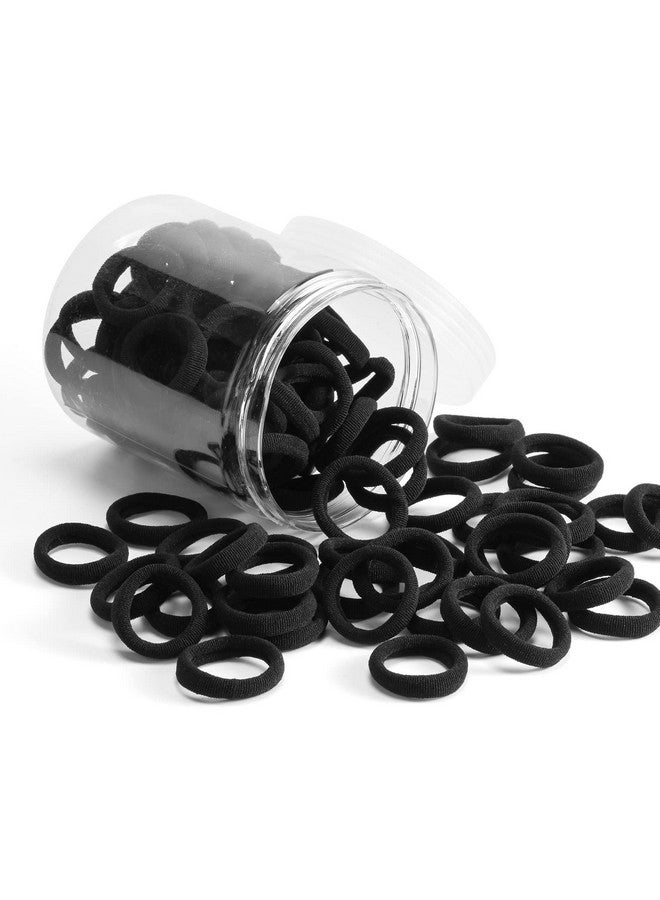 Omszte 100 Pcs Baby Hair Ties Seamless Cotton Toddler Hair Ties For Girls And Kids Black Small Soft Hair Elastics Ponytail Holders - Image 3
