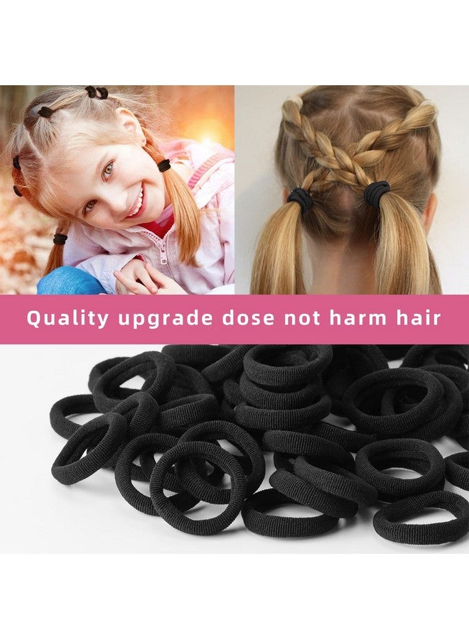 Omszte 100 Pcs Baby Hair Ties Seamless Cotton Toddler Hair Ties For Girls And Kids Black Small Soft Hair Elastics Ponytail Holders - Image 5