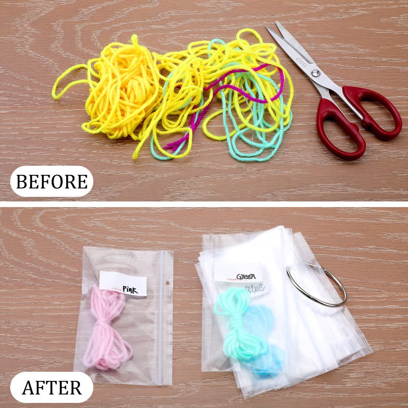 Geyee Floss Organizer Bags with 2 Inch Loose Leaf Binder Ring Clips for Index Cards, Embroidery Floss Storage Book Metal Rings for Thread Flash Cards(200 Pcs) - Image 3