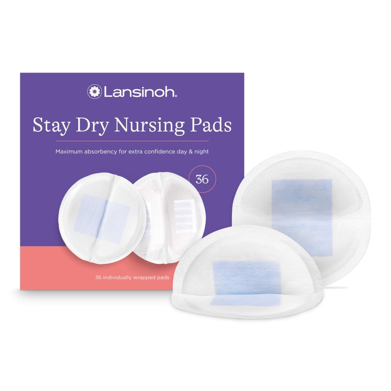 Lansinoh Stay Dry Disposable Nursing Pads, Soft and Super Absorbent Breast Pads, Breastfeeding Essentials for Moms, 36 Count - Image 1