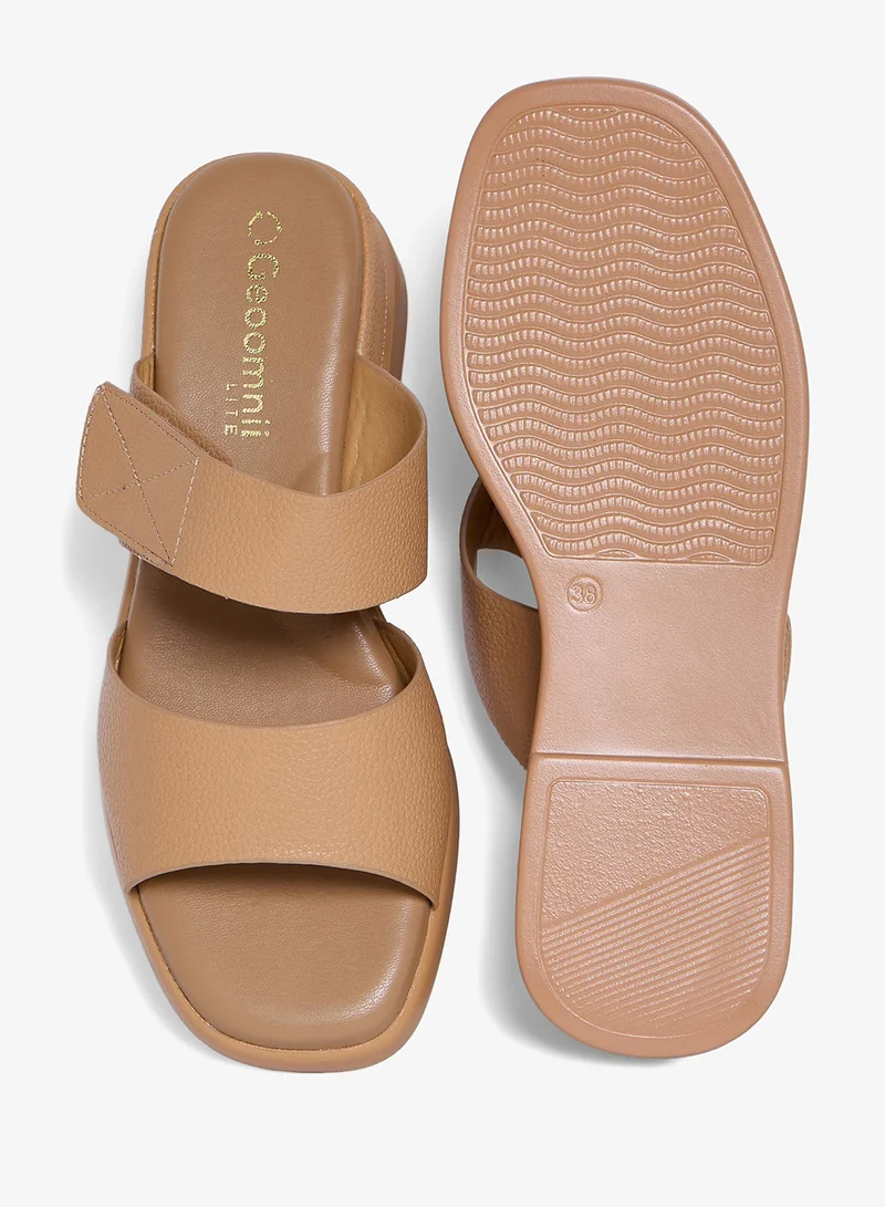 Geoomnii BEIGE Geoomnii Comfort Slide Sandals for Women – Cushioned Slip-On Casual Sandals for Daily Wear, Home, Travel & Walking for Women | Best Price UAE