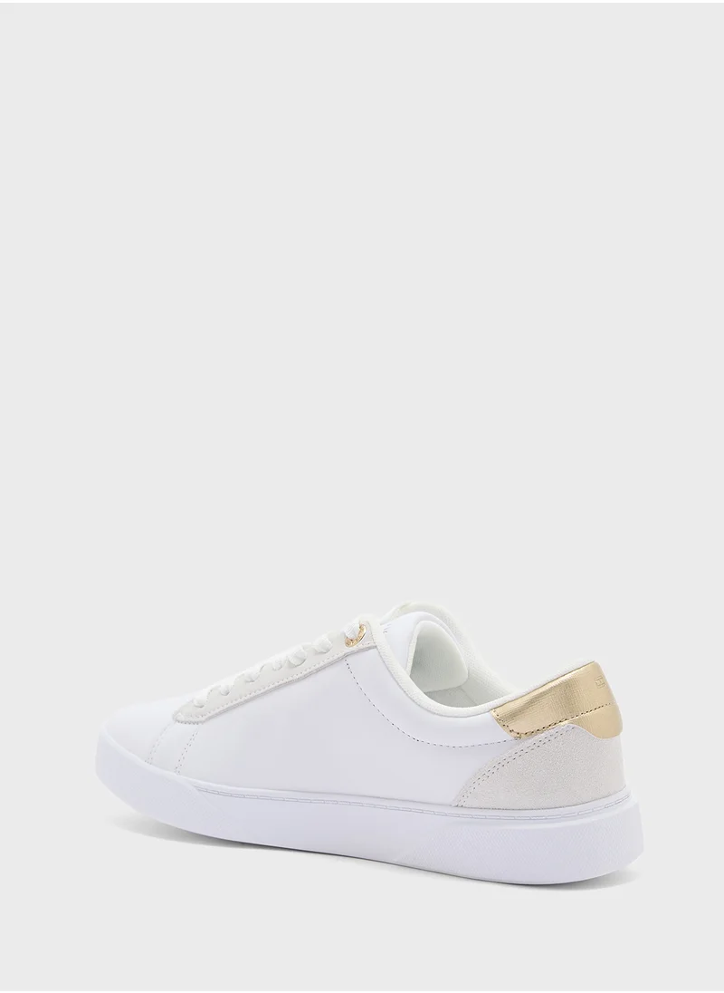 تومي هيلفيغر Logo Detail Lace Up Low Top Sneakers