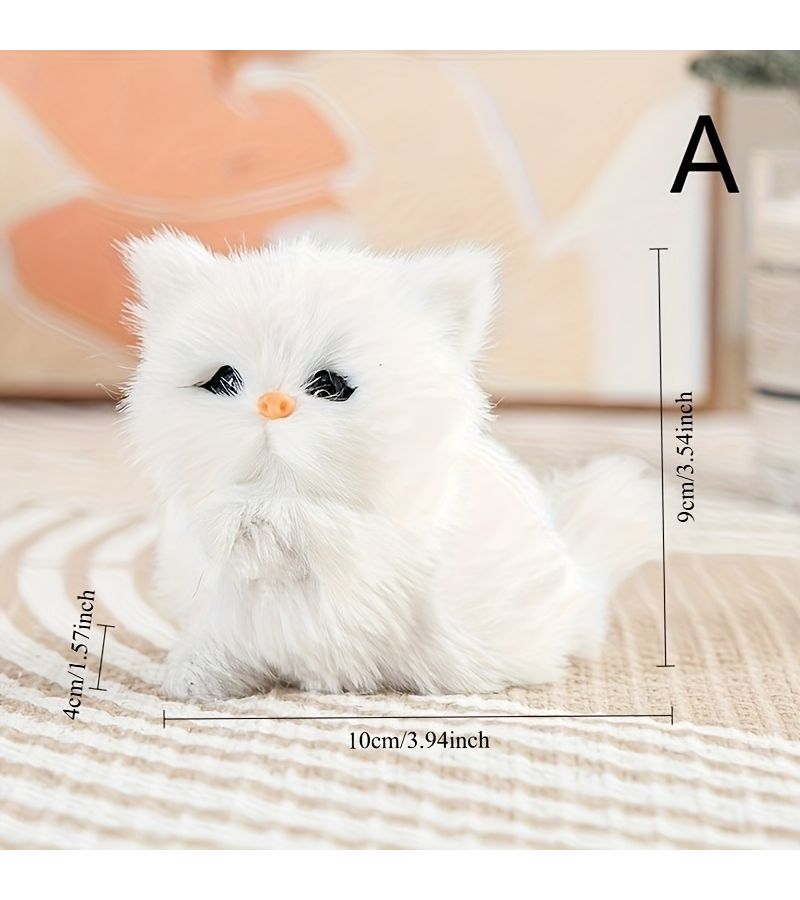 Adorable Miniature Kitten Ornaments Lifelike Plush Crossed Legs Ideal Gift for Cat Lovers Black and White - Image 4